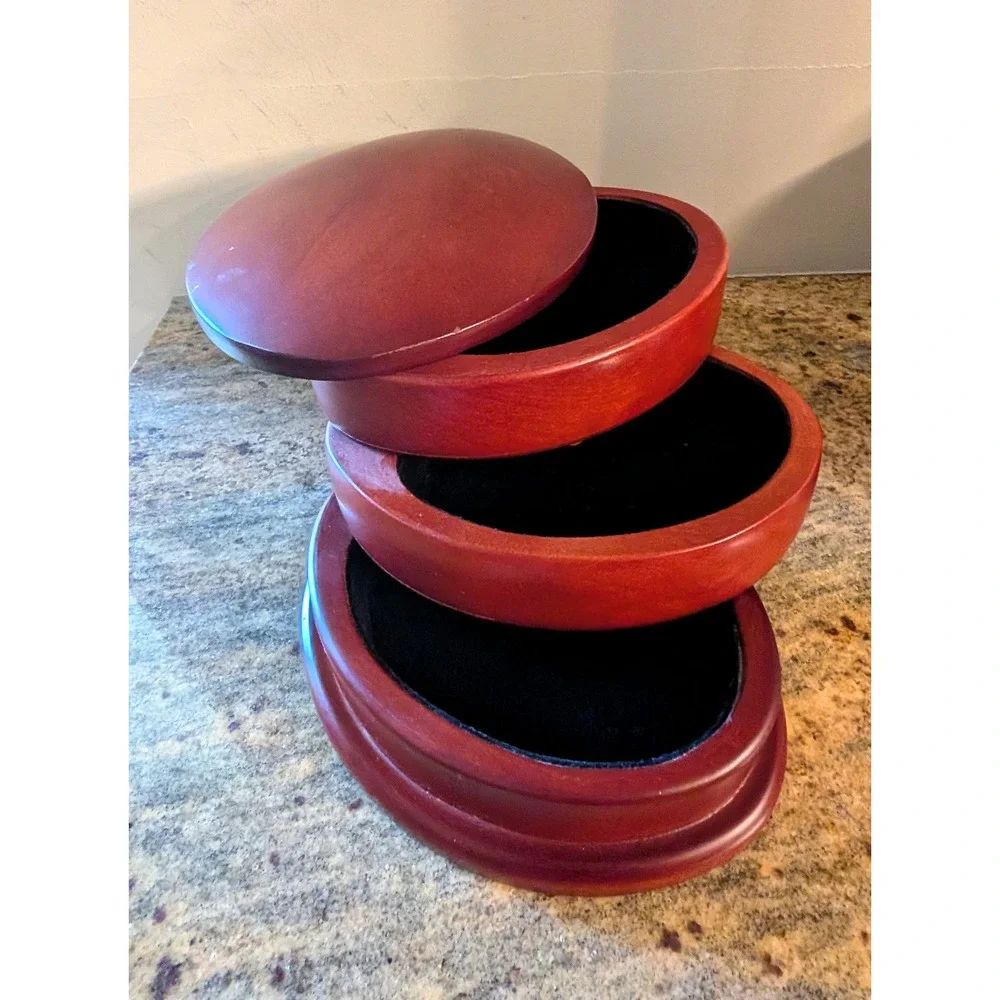 Vintage Bombay Company Three Tier Rotating Jewelry Box